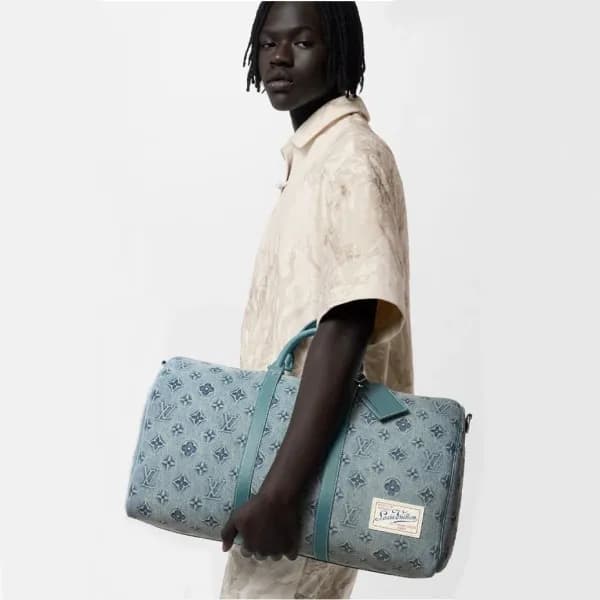 루이비통 남성 블루 키폴 - Louis vuitton Mens Blue Keepall - … - 1
