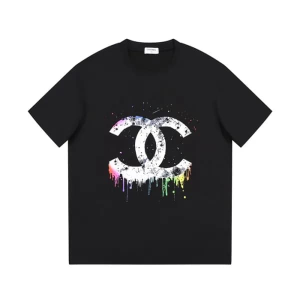 샤넬 남/녀 크루넥 블랙 반팔티 - Chanel Unisex Black Tshirts - … - 1