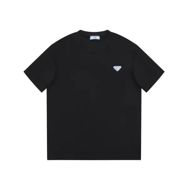 프라다 남성 크루넥 블랙 반팔티 - Prada Mens Black Short sleeved… - 1