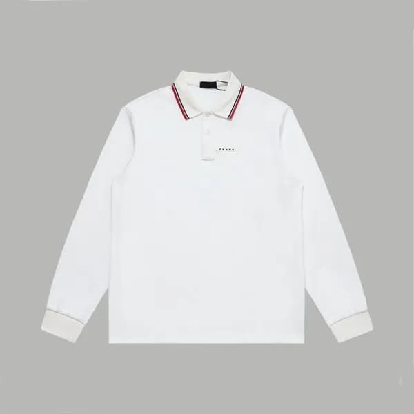 프라다 남성 폴로 화이트 맨투맨 - Prada Mens White Tshirts - pr6… - 1