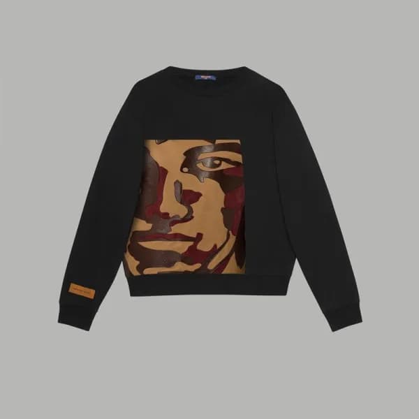 루이비통 남/녀 블랙 맨투맨 - Louis vuitton Unisex Black Tshir… - 1