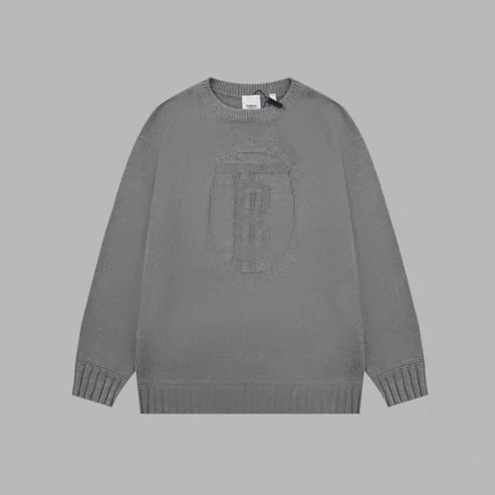 버버리 남성 그레이 크루넥 스웨터 - Burberry Mens Gray Sweaters -… - 1