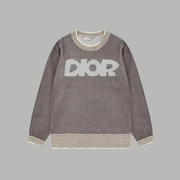 디올 남성 그레이 크루넥 니트 - Dior Mens Gray Knitwear - di800… - 1
