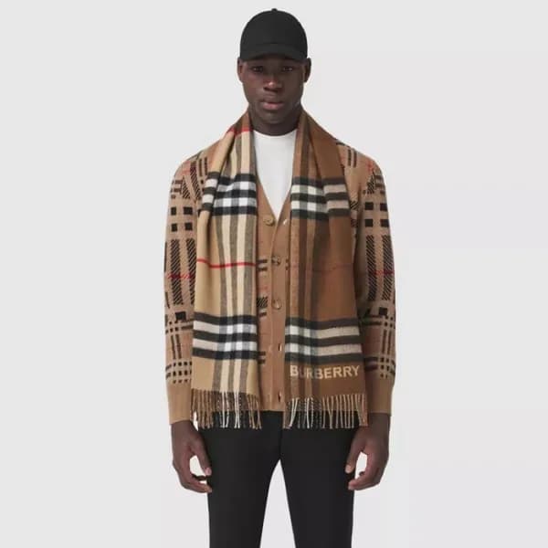 버버리 남/녀 투톤 머플러 - Burberry Unisex Two-tone Muffler … - 1