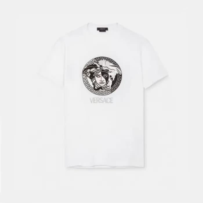 베르사체 남성 이니셜 화이트 반팔티 - Versace Mens Initial White T… - 1