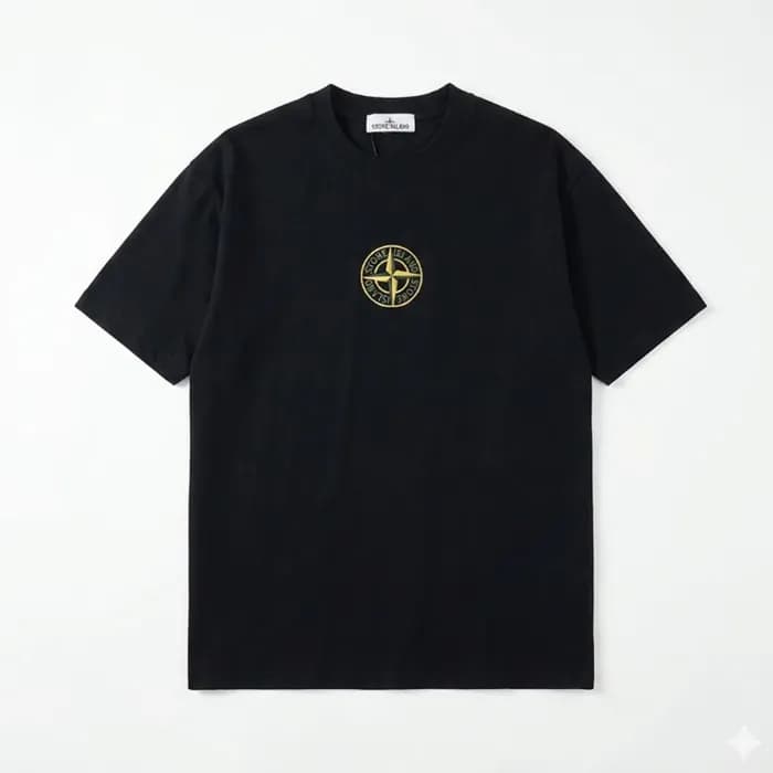 스톤아일랜드 남성 블랙 반팔 티셔츠 - Stone Island Mens Black Tshi… - 1