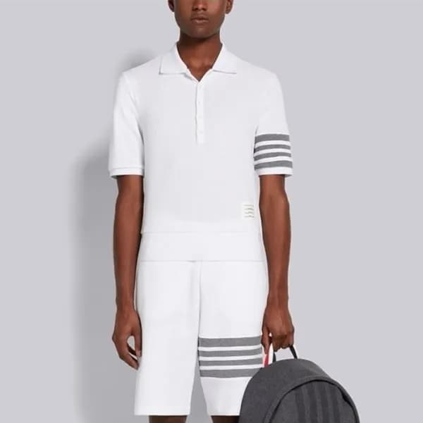 톰브라운 남성 화이트 폴로 반팔티 - Thom Browne Mens Polo Tshirts… - 1