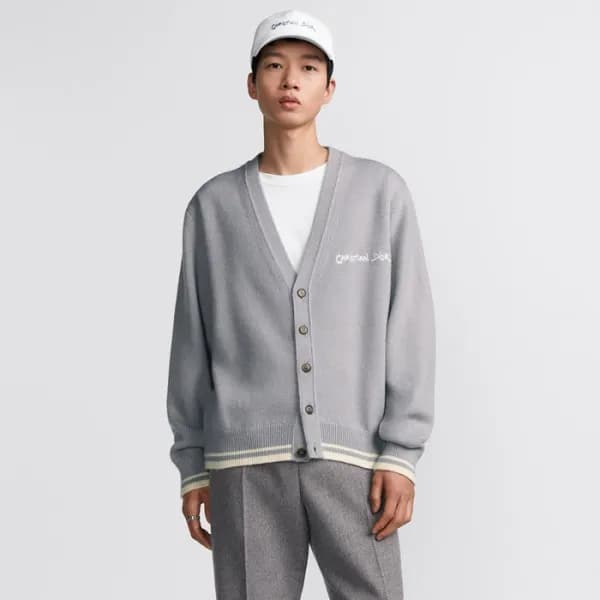 디올 남성 브이넥 가디건 - Dior Mens V-neck Cardigan - dic298… - 1