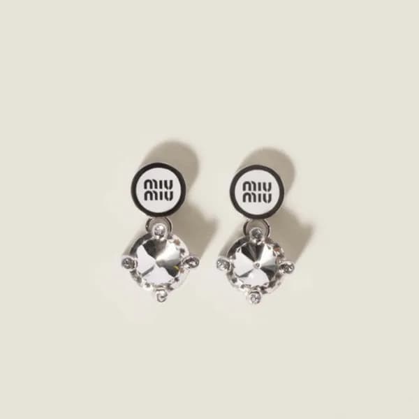 미우미우 여성 에나멜 메탈 귀걸이 - Miumiu Womens Enameled Metal … - 1
