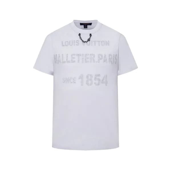 루이비통 남성 라운드 반팔티 - Louis vuitton Mens Short-sleeved… - 1