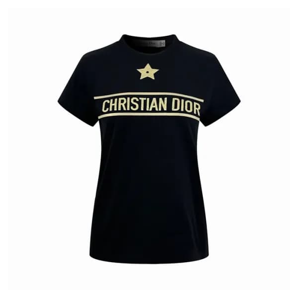 디올 여성 스타 라운드 티셔츠 - Dior Womens Star Round Tshirt -… - 1
