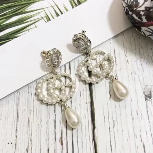 GUCCIr White Gold Earring - 구찌 여성용 18k도금 화이트 골드 … - 1