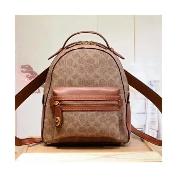 Coach Leather Back Pack,23cm - 코치 레더 여성용 백팩, COAB0… - 1