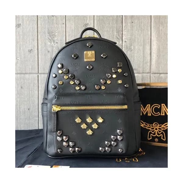 MCM Visetos Stark Leather Back Pack,21/26/34cm - 엠… - 1
