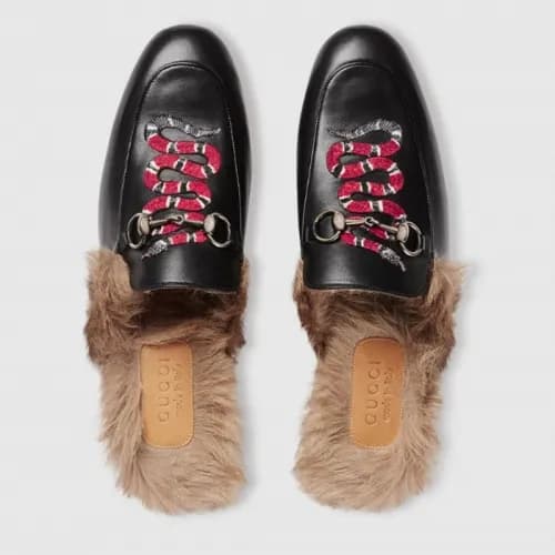 Gucci 2018 Prince Town Snake Embroidery Per leathe… - 1