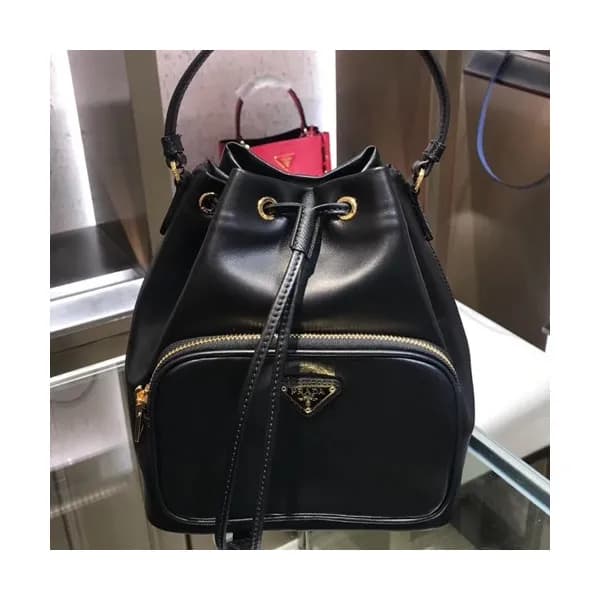 Prada Women Leather Bucket Tote Shoulder Bag ,23CM… - 1