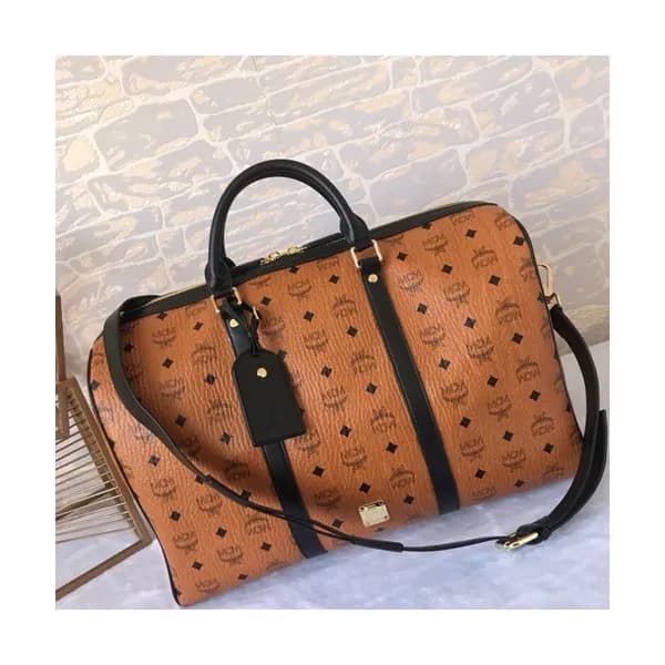 MCM Visetos Canvas Boston Bag,50.5cm - 엠씨엠 비세토스 캔버… - 1