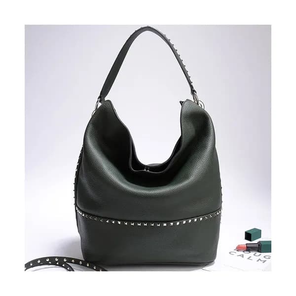 Valentino 2019 Leather Rockstud Bucket Tote Shoudl… - 1
