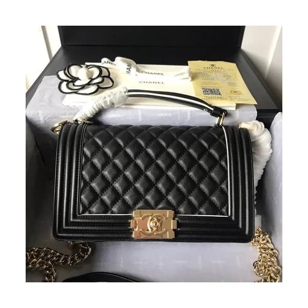 Chanel Leboy Leather Chain Tote Shoulder Bag ,25CM… - 1