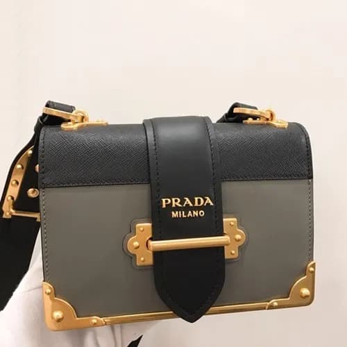Prada Cahier Leather Shoulder Bag,20cm - 프라다 카이에 레… - 1
