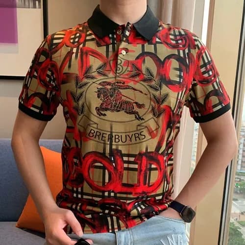 Burberry 2019 Mens Logo Polo Cotton Short Sleeved … - 1