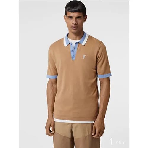 Burberry 2019 Mens Logo Polo Short Sleeved Tshirt… - 1