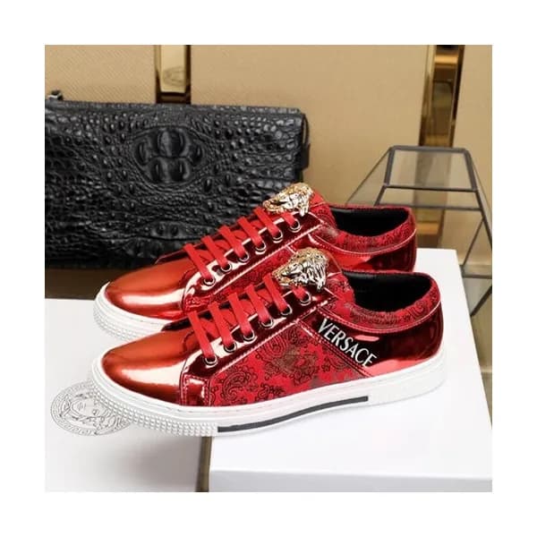 Versace 2019 Mens Leather Sneakers - 베르사체 2019 남성용… - 1