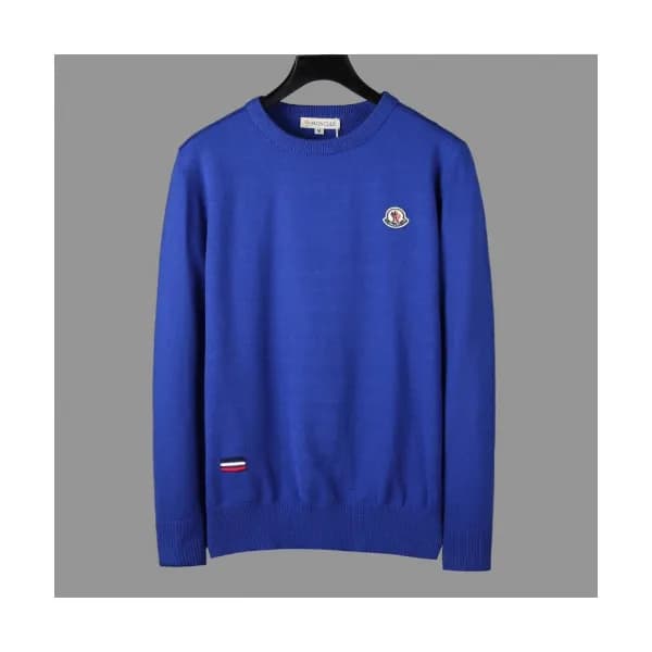 Moncler 2019 Mens Retro Logo Crew-neck Wool Sweate… - 1