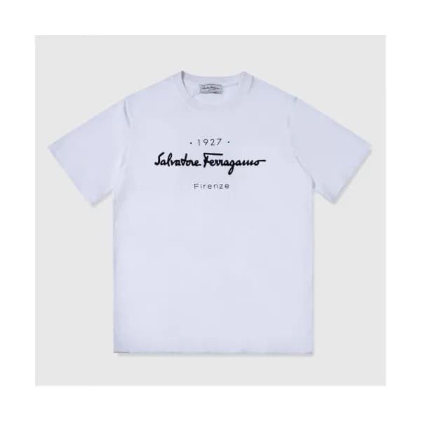 Ferragamo 2019 Mm/Wm Basic Logo Cotton Short Sleev… - 1