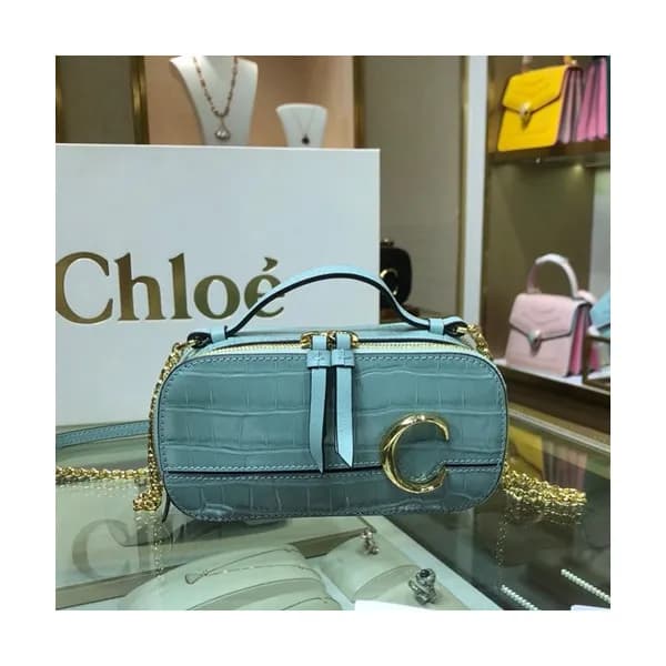 Chole 2020 C Vanity Leather Chain Tote Shoulder Ba… - 1