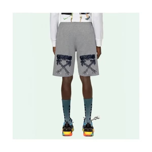 Off white Mens Logo Casual Training Half Pants Gr… - 1