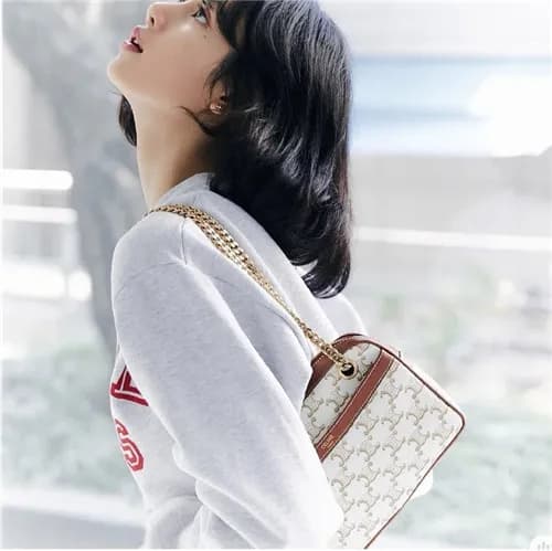 [Lisa 가방]Celine 2021 Women's Leather Chain Hob… - 1