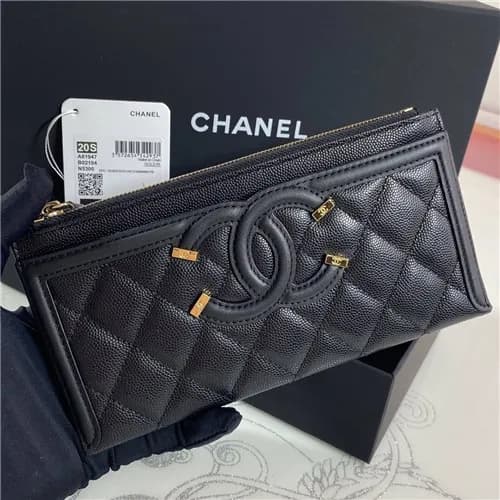 Chanel 2021 Women's Leather Wallet,19cm,CHAW01… - 1