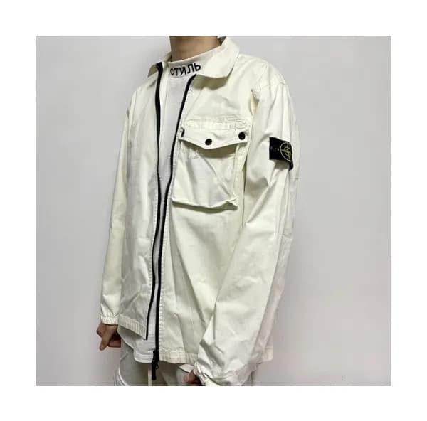 Stone Island Mens Basic Casual Jackets Ivory - 스… - 1