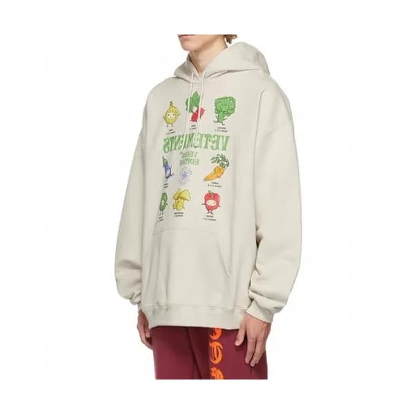 Vetements Mm/Wm Logo Oversize Cotton Hoodie Gray … - 1