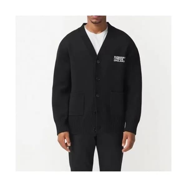 Burberry Mens Vintage V-neck Cardigan Black - 버버리… - 1