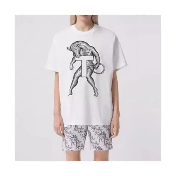 Burberry Mm/Wm Logo Cotton Short Sleeved Tshirts … - 1