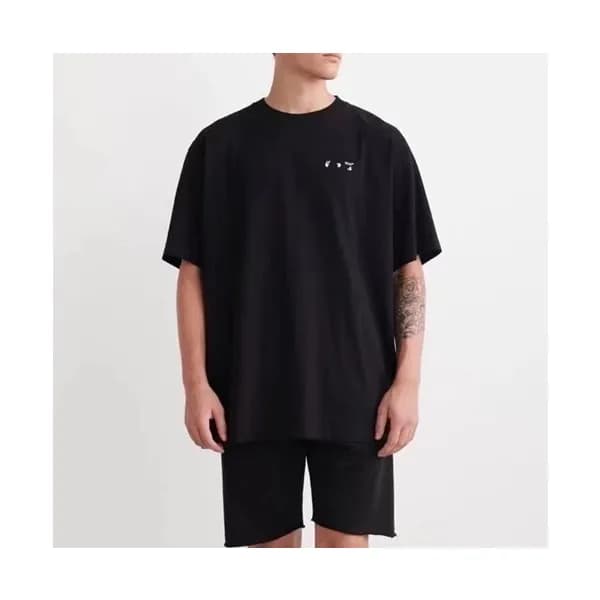 오프화이트 남성 모던 블랙 반팔티 - Mens Black Tshirts - off0818x - 1