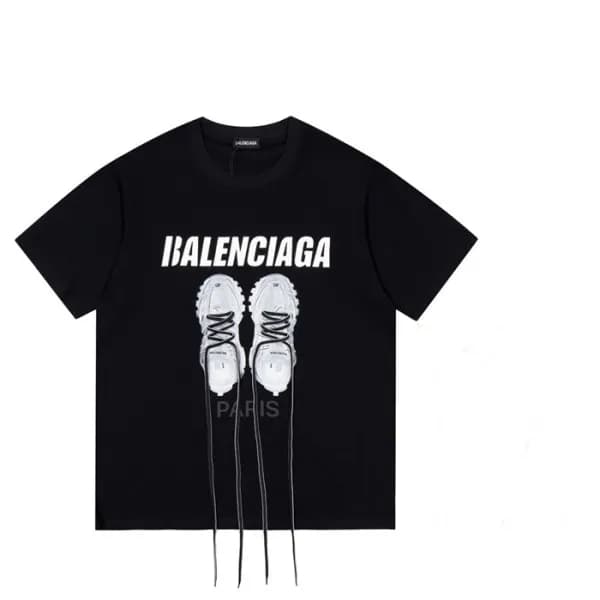발렌시아가 남성 크루넥 블랙 반팔티 - Mens Black Tshirts - bal0136… - 1