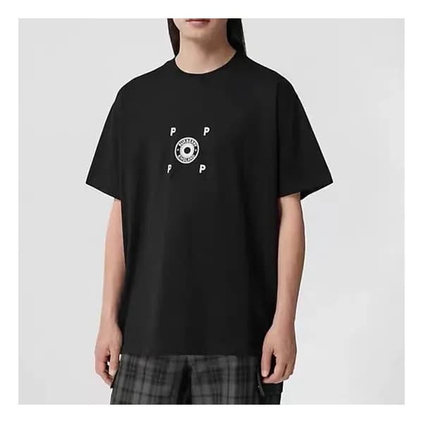 버버리 남성 블랙 크루넥 반팔티 - Mens Black Tshirts - Bur04378x - 1
