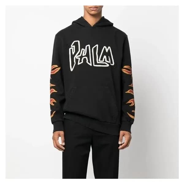 팜 엔젤스 남성 블랙 후드티 - Palm Angels Mens Black Hoodie - … - 1