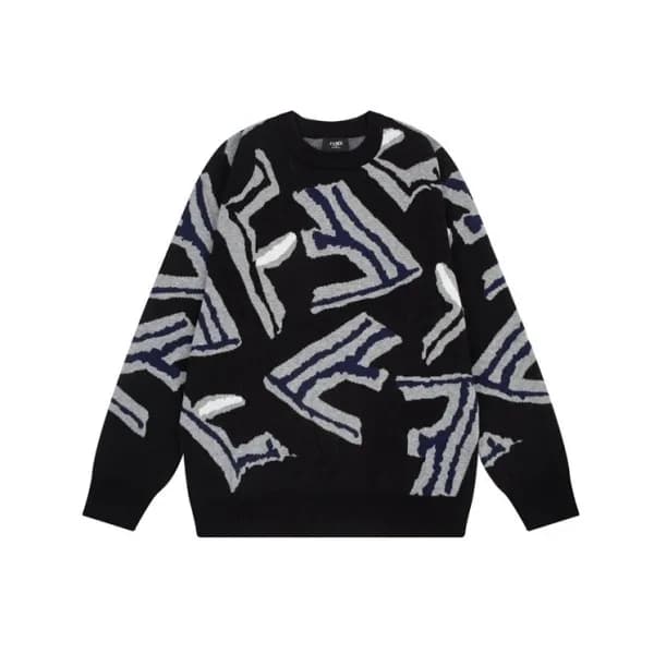 펜디 남성 블랙 크루넥 니트 - Fendi Mens Black Sweaters - fe05… - 1