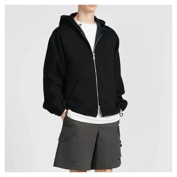 디올 남자 블랙 집업 양면 후드티 - Dior Mens Black Hoodie - di13… - 1