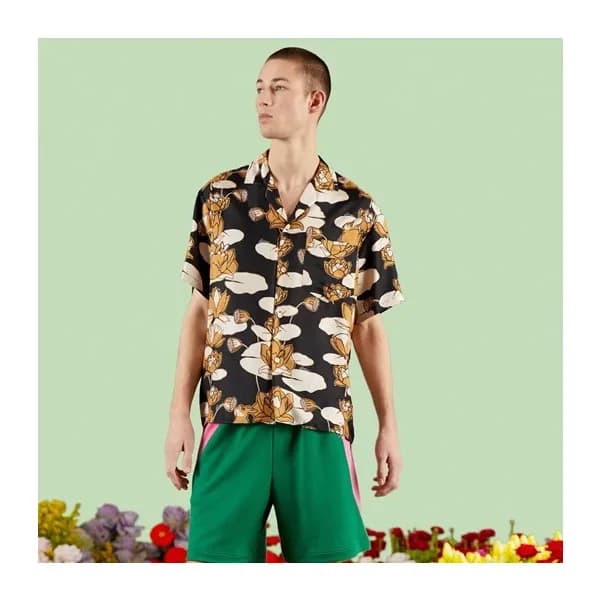 구찌 남성 트렌디 블랙 반팔 셔츠 - Gucci Mens Black Short sleeve… - 1