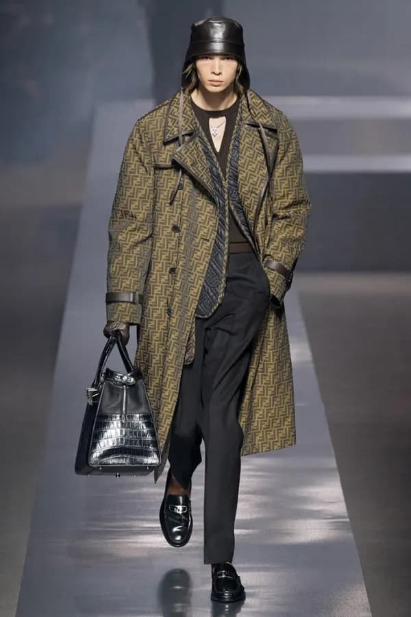 펜디 남성 모던 카키 코트 - Fendi Mens Khaki Coats - fe172x - 1