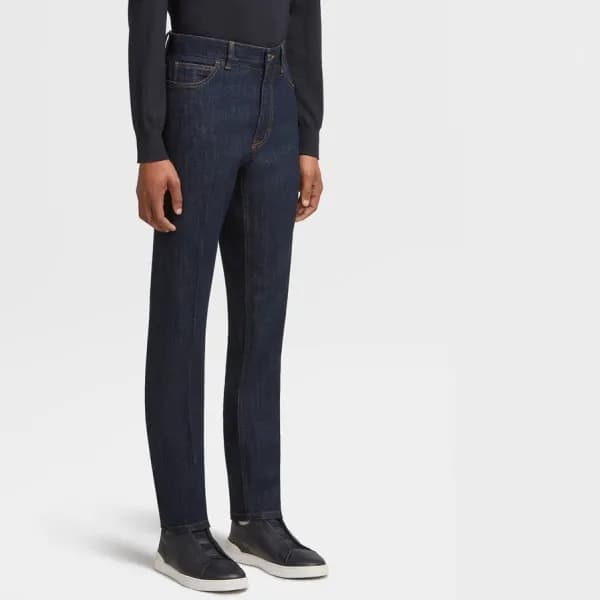 에르메네질도 제냐 남성 트렌디 네이비 청바지 - Ermenegildo Zegna Mens … - 1