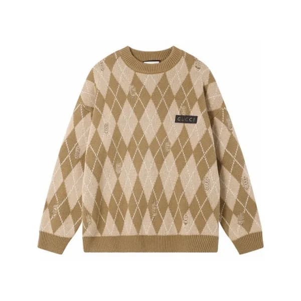 구찌 남성 카멜 스웨터 - Gucci Mens Camel Sweaters - Gu953x - 1