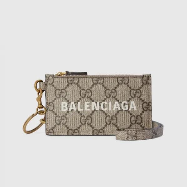 발렌시아가 남/녀 베이지 카드 케이스 - Balenciga Unisex Beige Card… - 1