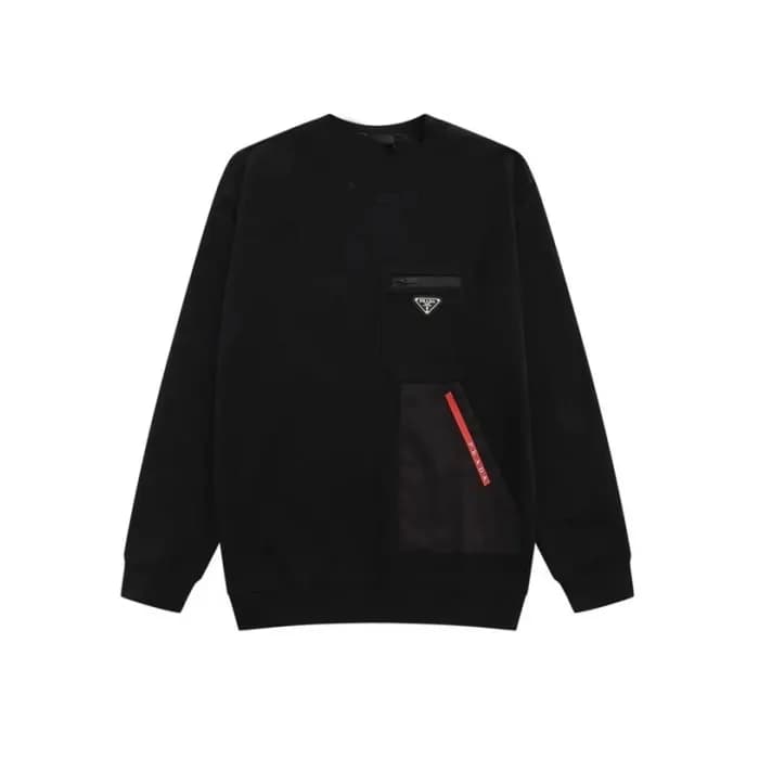 프라다 남성 크루넥 블랙 맨투맨 - Prada Mens Black Tshirts - pr7… - 1