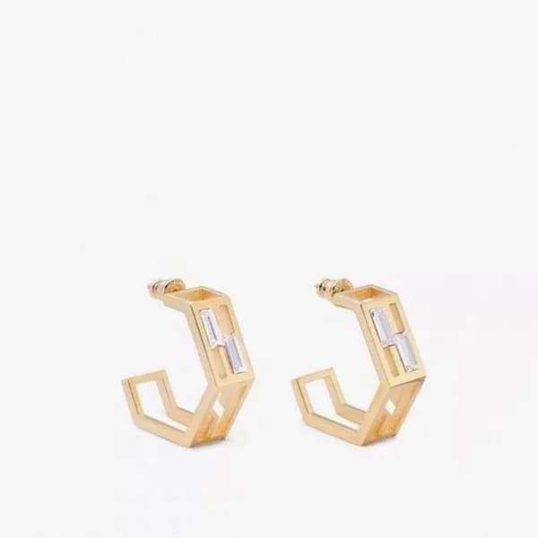 펜디 여성 옐로우 골드 이어링 - Fendi Womens Yellow-gold Earrin… - 1